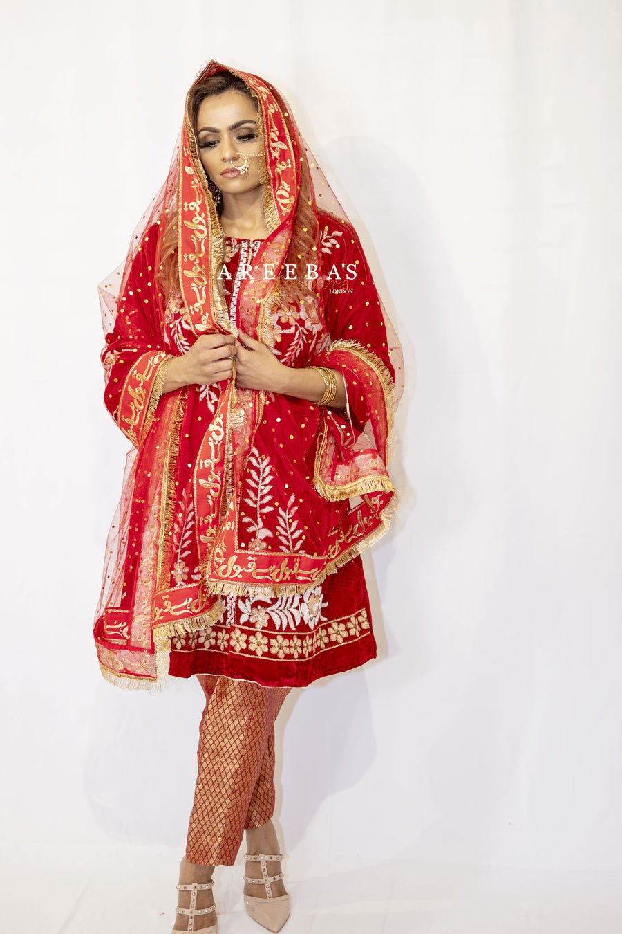 Nikah Dupatta in Red !! qabool hai- Areeba's Couture