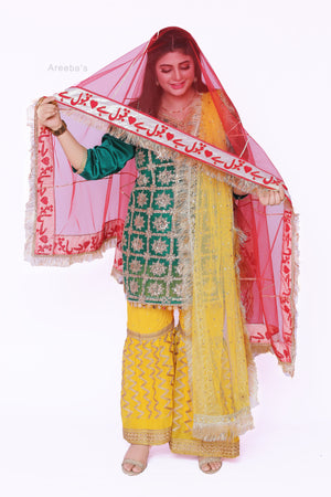 Nikah Dupatta in Red !! qabool hai- Areeba's Couture