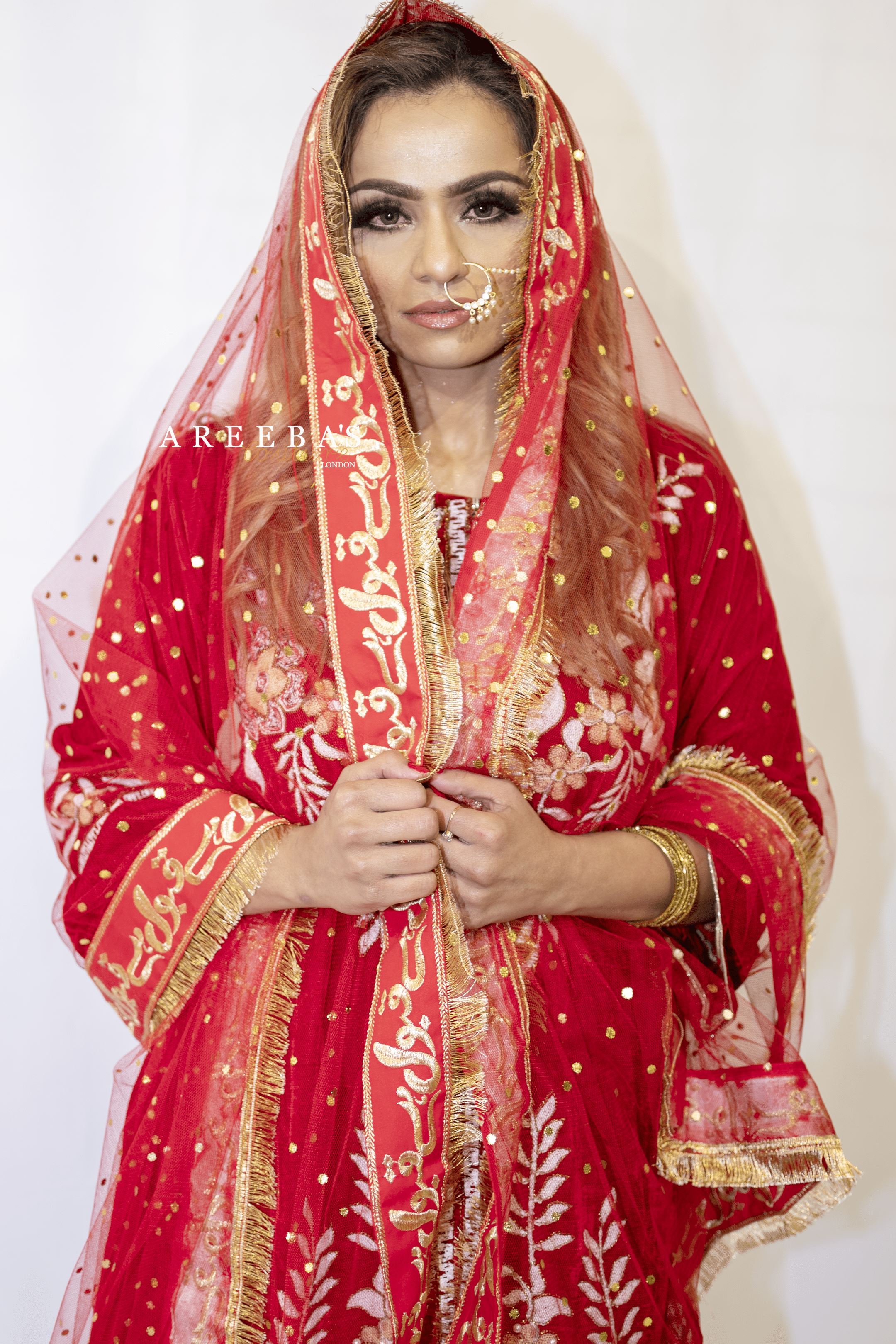 Nikah Dupatta in Red !! qabool hai- Areeba's Couture