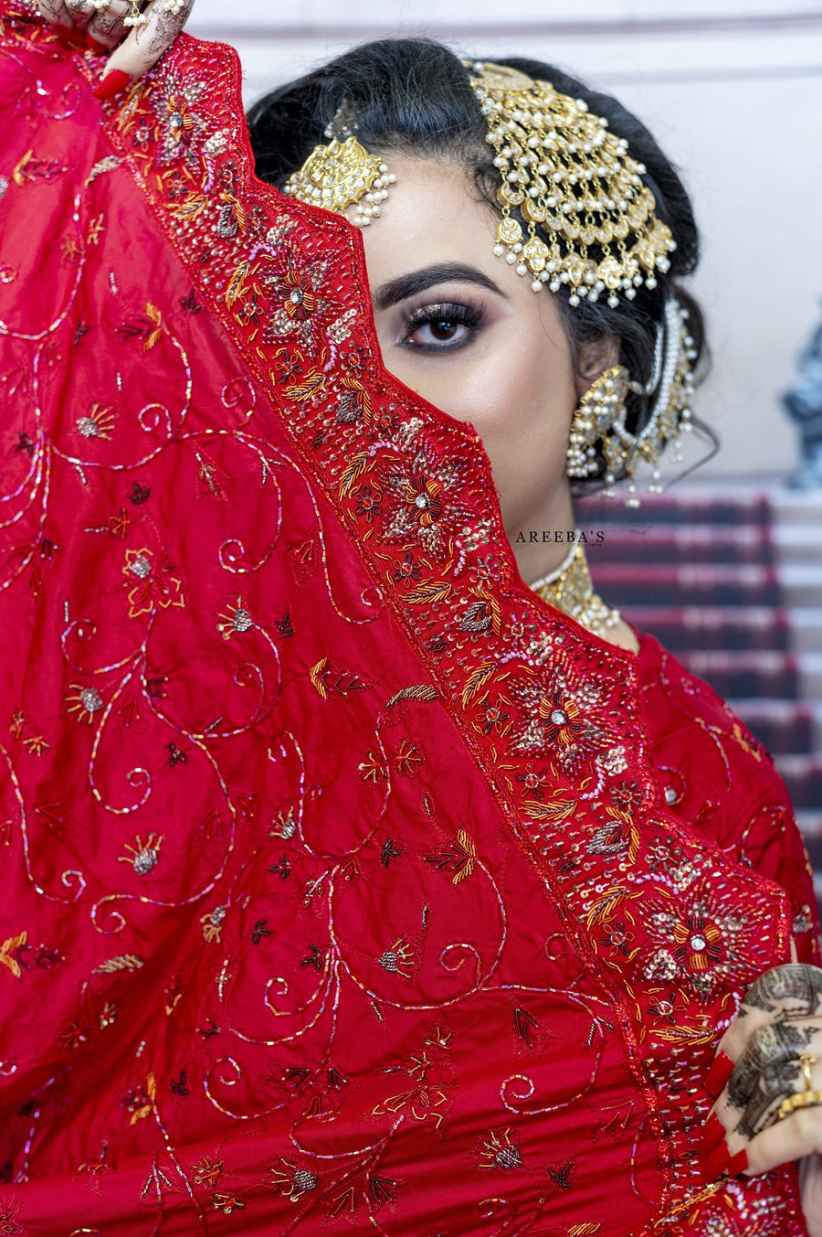 NK bridal Red- Areeba's Couture