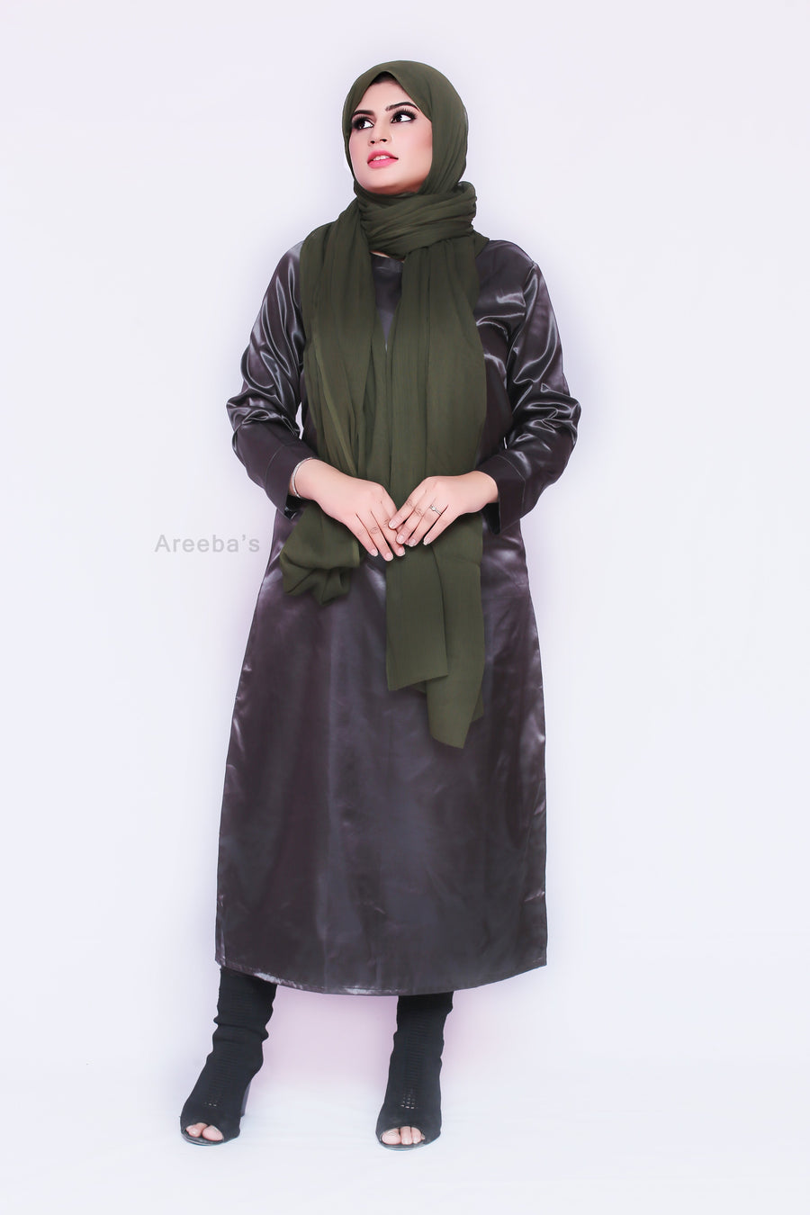 Dark grey Slip dress- Areeba's Couture