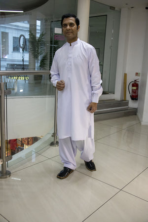 Titan White Salwar kameez Gents- Areeba's Couture