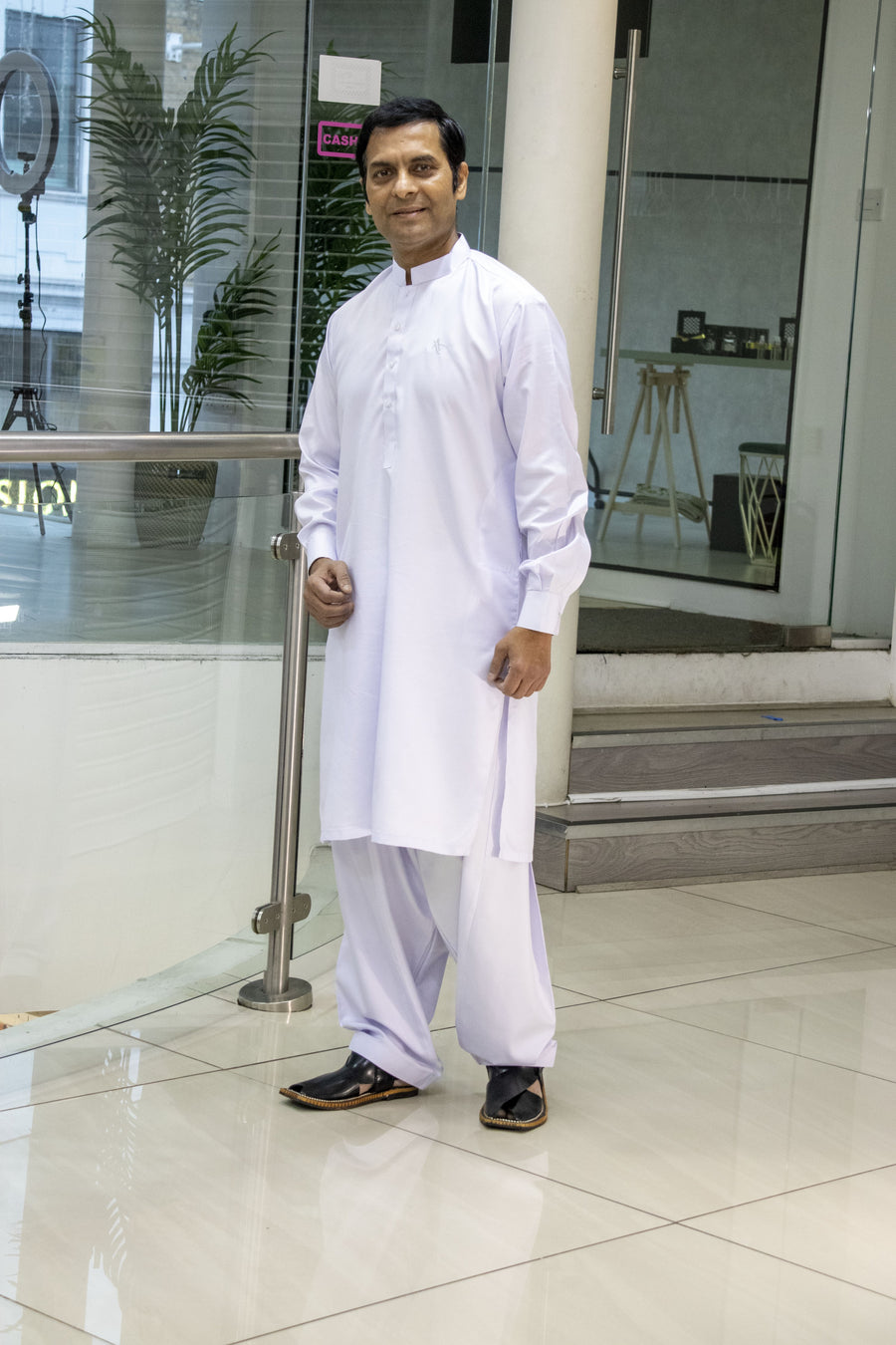 Titan White Salwar kameez Gents- Areeba's Couture
